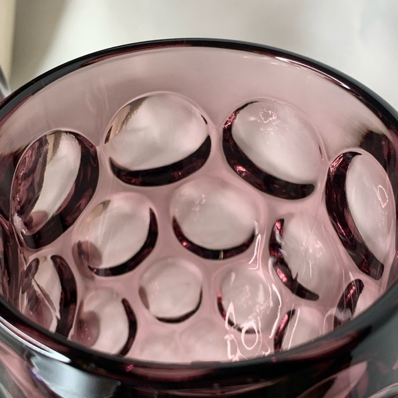 2 RARE MCM Amethyst Imperial Glass honeycomb thumbprint water/wine goblets - Picture 5 of 8